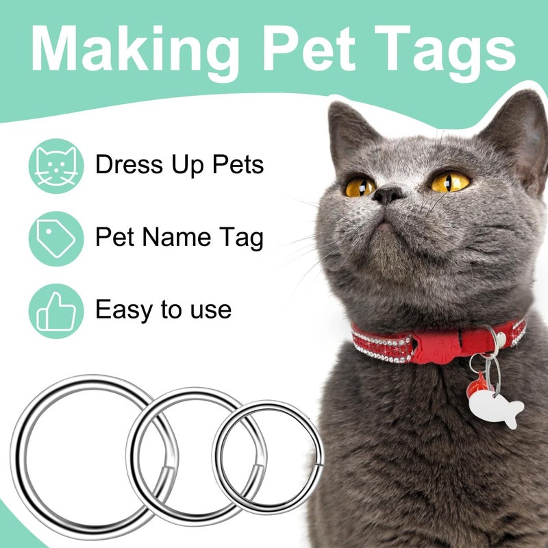 ManTangSun 5/8" 300 PCS Silver Small Key Rings, Double Loops Split Rings Jewelry Making Metal Mini Key Ring for Keychian, Pet Collar Tag, Luggage Tag DIY Craft Hardware - Image 4